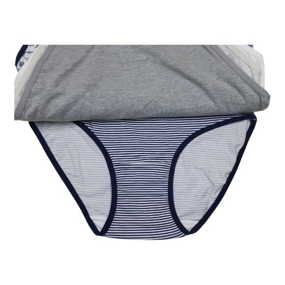 Laura Ashley 5-Pack Cotton Spandex Panties Medium Tag Free Floral & Solid Blue - Picture 12 of 13